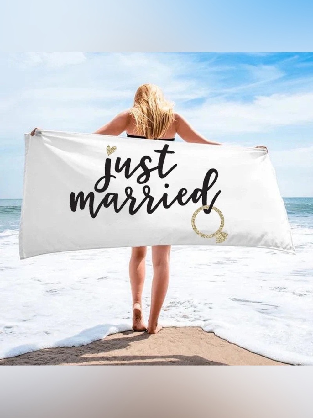 Just Married Beach Towel